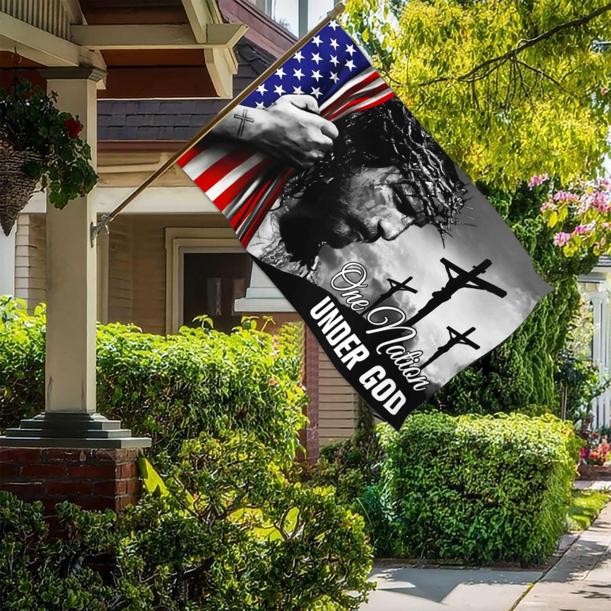 NASIAN flag side text visibility 3x5 ft — readable front imagery for porch or yard.