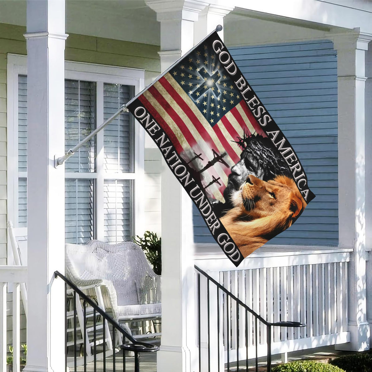 NASIAN Jesus flag 3x5 American patriotic design for yard displays.