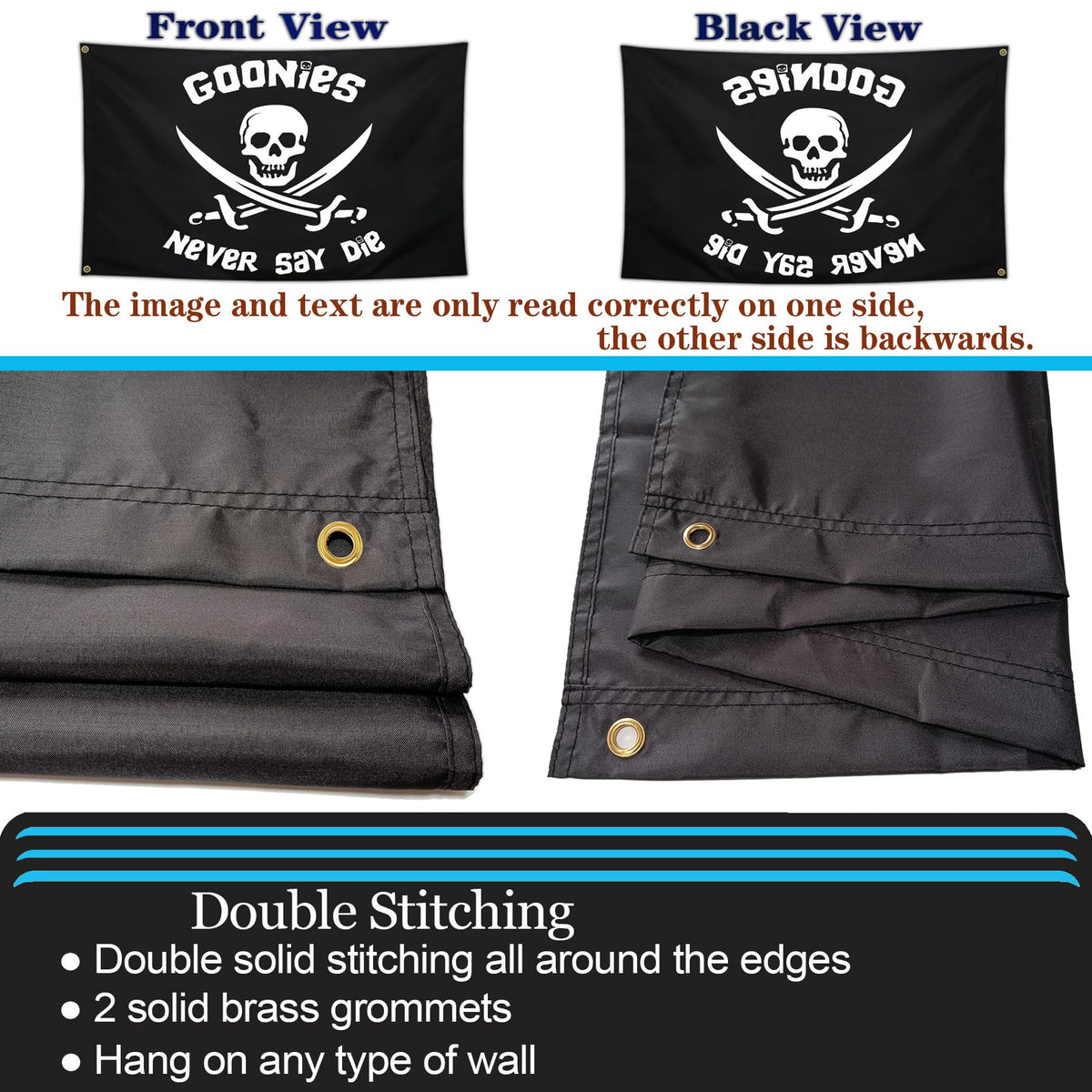 NASIAN Never Say Die flag on boat deck decor emphasizes personality.