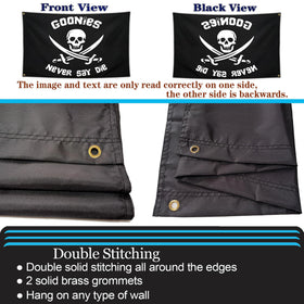 NASIAN Never Say Die flag on boat deck decor emphasizes personality.