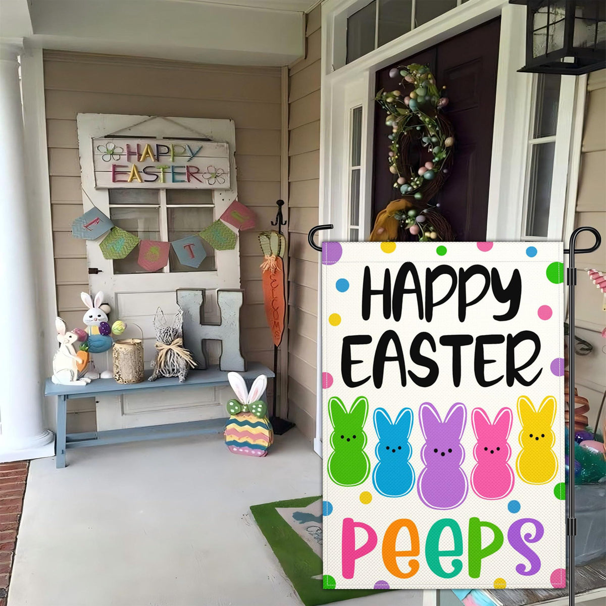 NASIAN Outdoor Easter decor flag enhances garden ambiance.