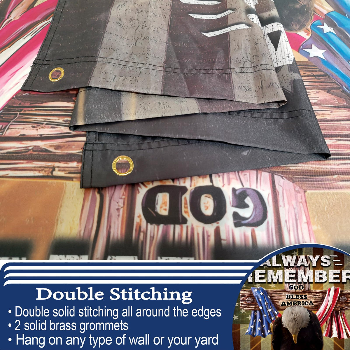 NASIAN outdoor flag with weatherproof polyester withstands sun and rain.