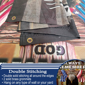 NASIAN outdoor flag with weatherproof polyester withstands sun and rain.