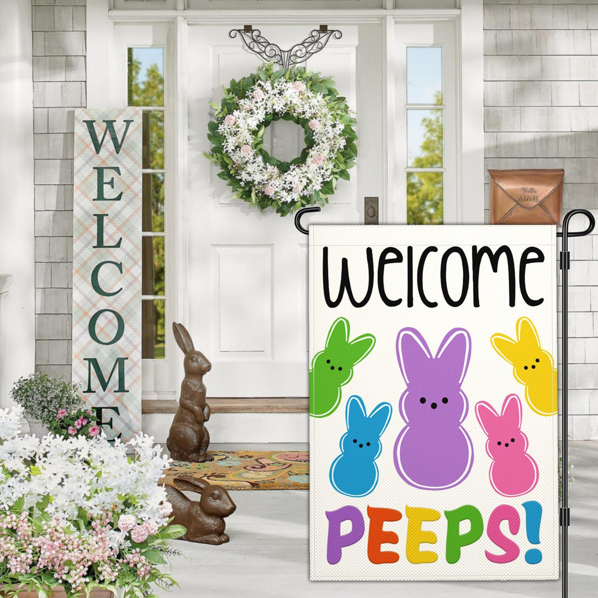 NASIAN Patio porch Easter flag, easy to install and display.