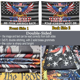NASIAN Patriotic flag with double-sided print for visibility from approach