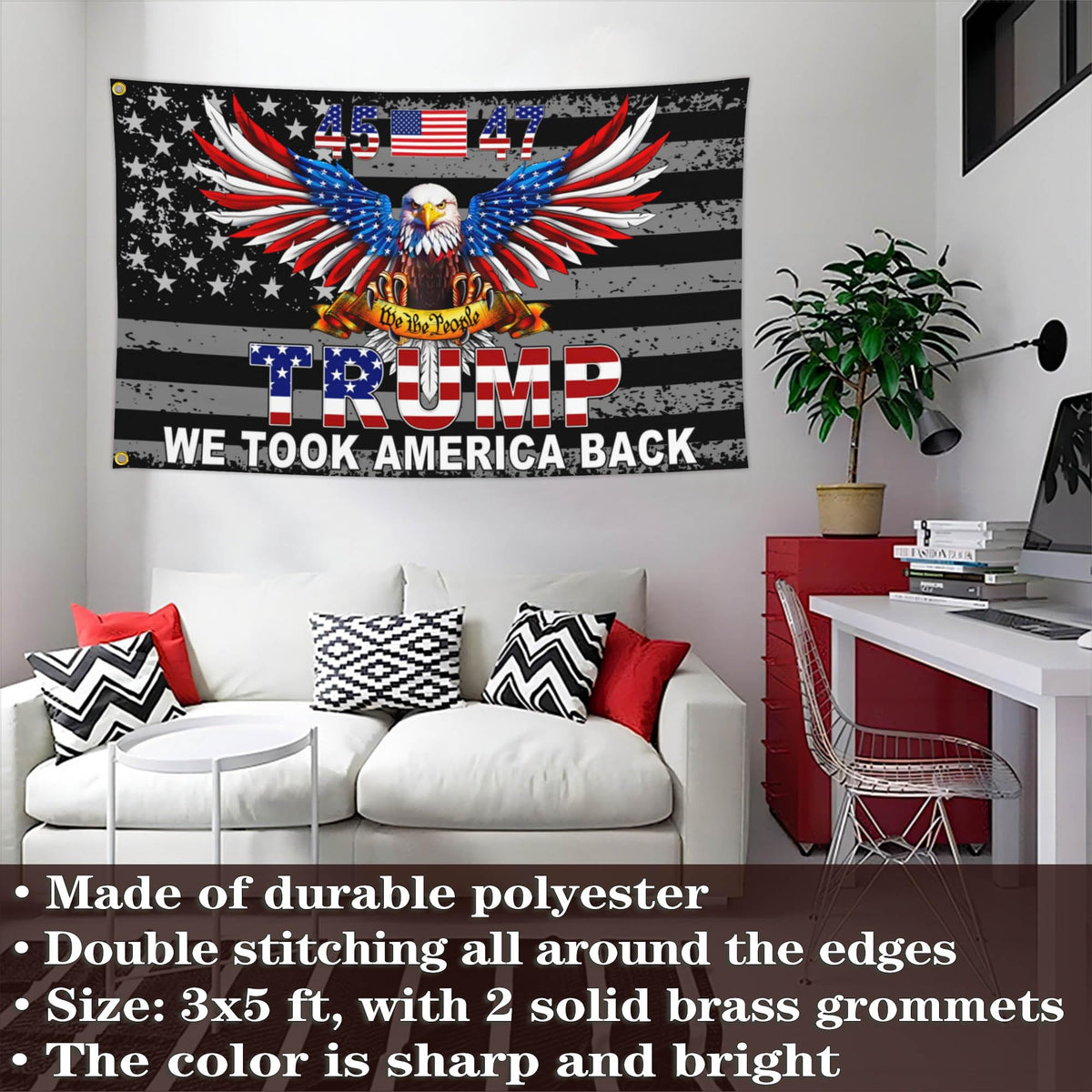 NASIAN Patriotic flag displayed in yard for curb appeal and welcome