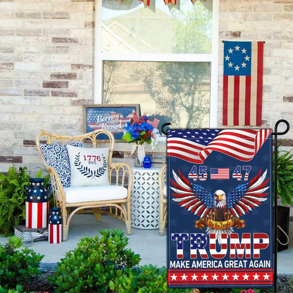 NASIAN patriotic garden flag 3x5ft, durable polyester for long-lasting color.
