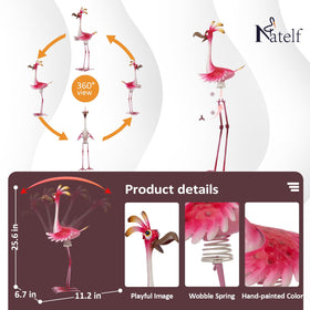 Natelf flamingo patio ornament withstands weather with durable finish
