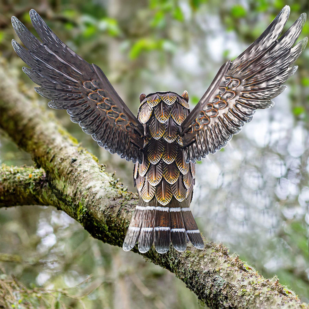 Natelf owl sculpture—wings insert into body for easy assembly.