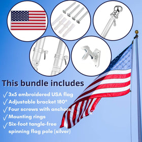 NatFlag American flag 3x5 embroidered-stars boosts curb appeal at events.