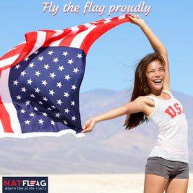 NatFlag wind-ready flag kit supports stable outdoor display in breezy conditions.