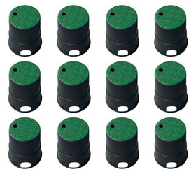 Natotela valve box 6in circular with lid guards irrigation components outdoors against elements.