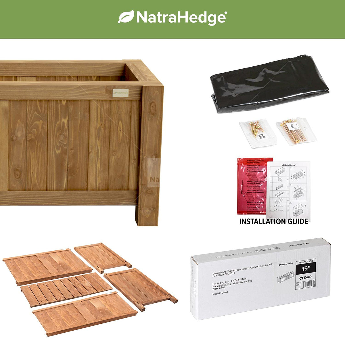 NatraHedge Hampton Classic planter box with plants, showcases versatile garden display.