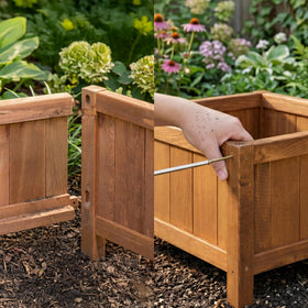 NatraHedge Hampton Classic planter box side view, sturdy outdoor container for herbs and flowers.