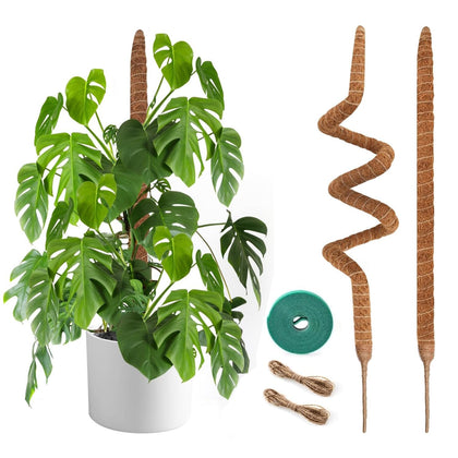 NATSUKY 2-pack moss poles 48-inch bendable for climbing plants.