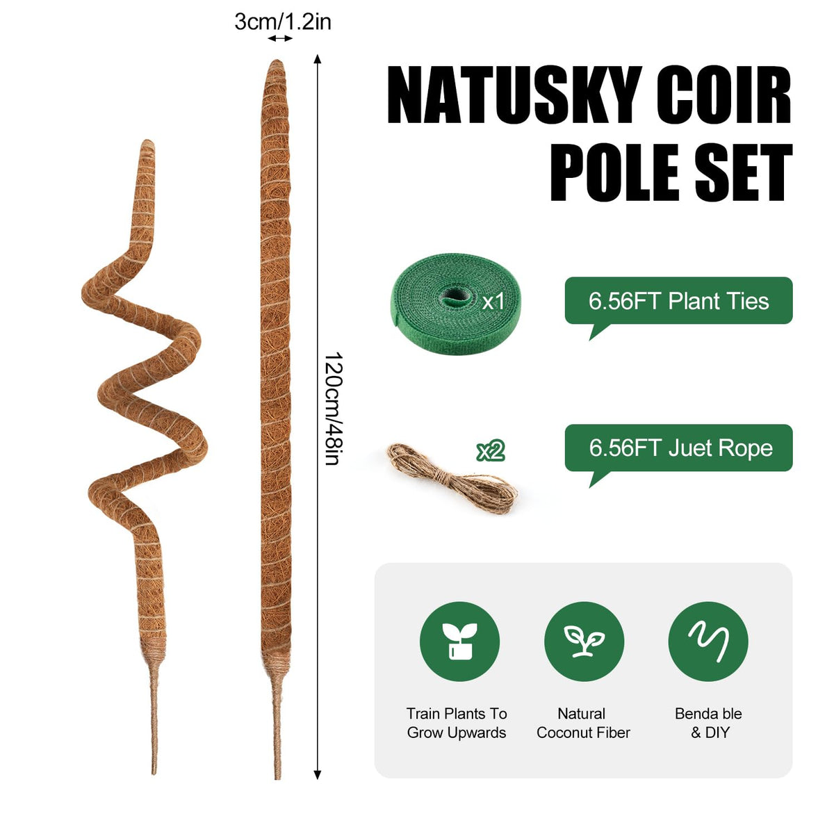 NATSUKY coco coir texture close-up for moisture retention.