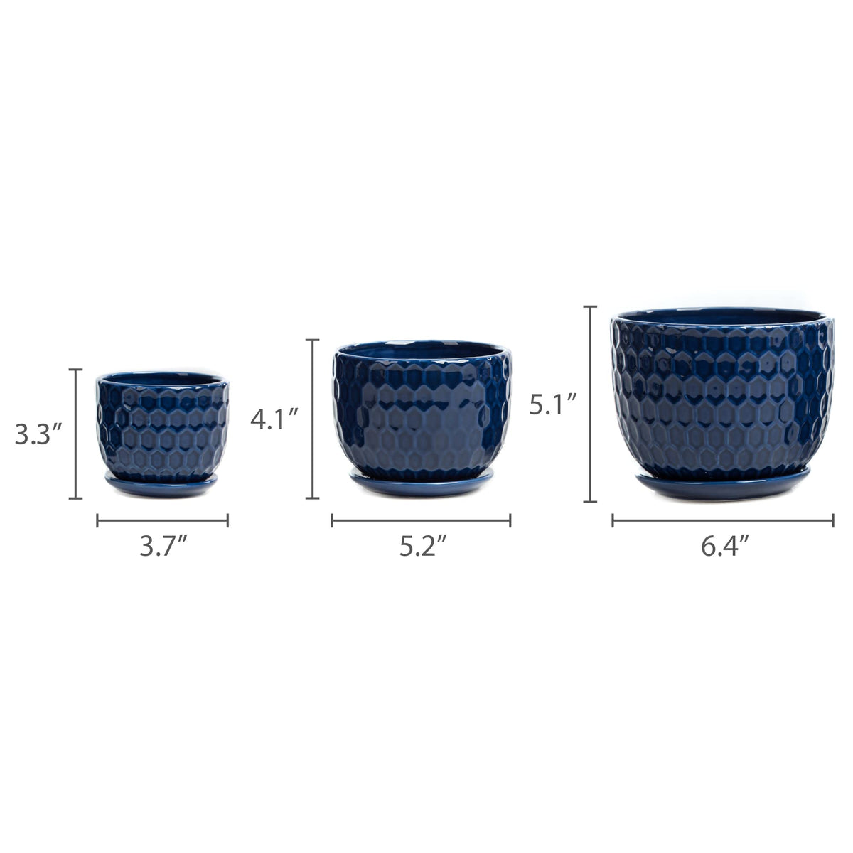 Nattol medium navy blue pot suits desktops and shelves.