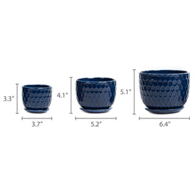 Nattol medium navy blue pot suits desktops and shelves.