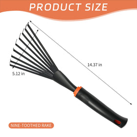 NATURACAVE garden rake carbon steel build provides strength for tough soil tasks