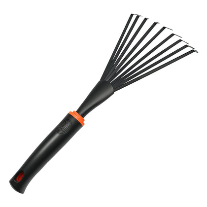 NATURACAVE hand rake with ergonomic wooden handle for comfortable weeding