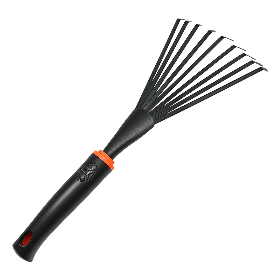 NATURACAVE hand rake with ergonomic wooden handle for comfortable weeding