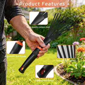 NATURACAVE reinforced stainless steel rake resists rust for long projects