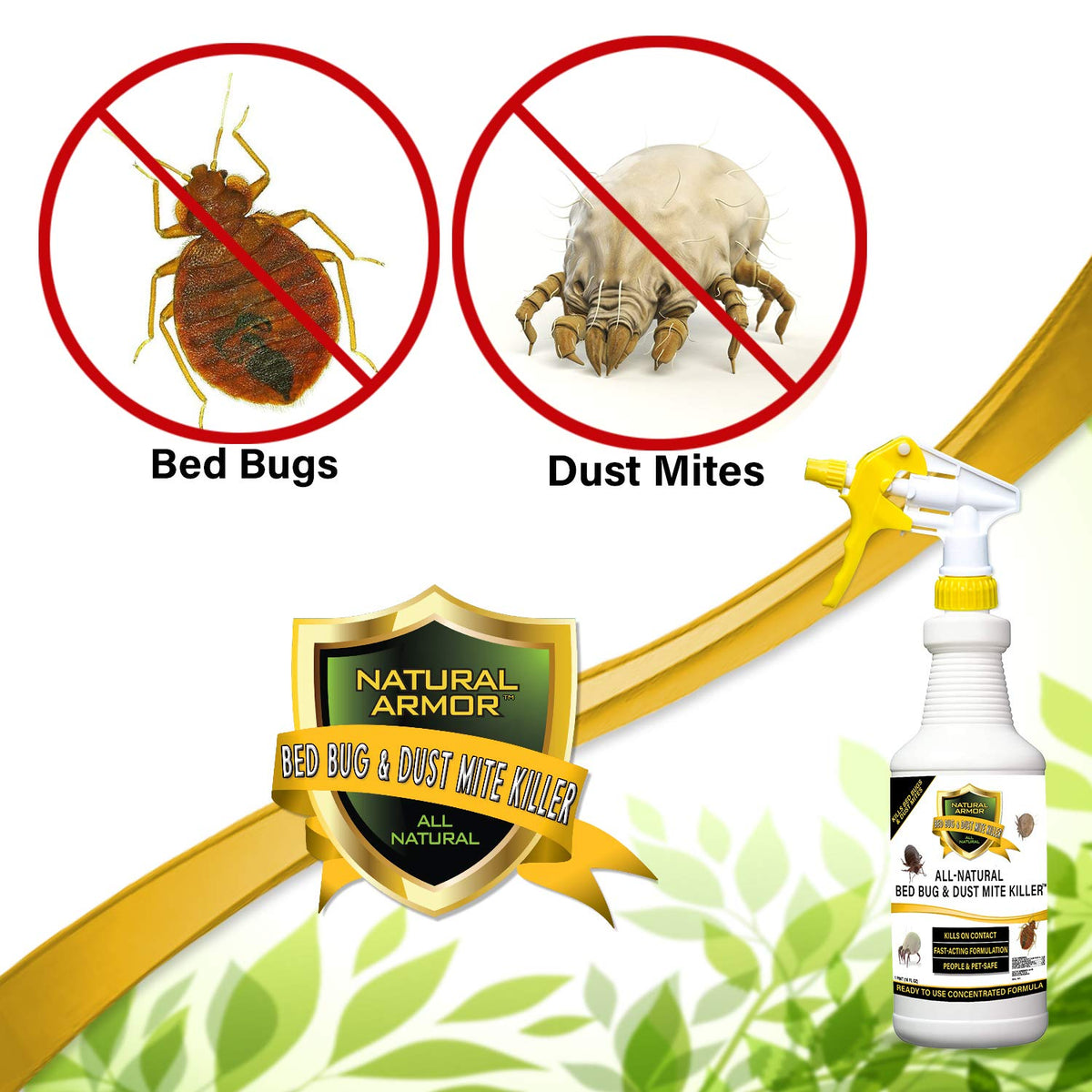 Natural Armor dust mite killer spray used on pillows for freshness
