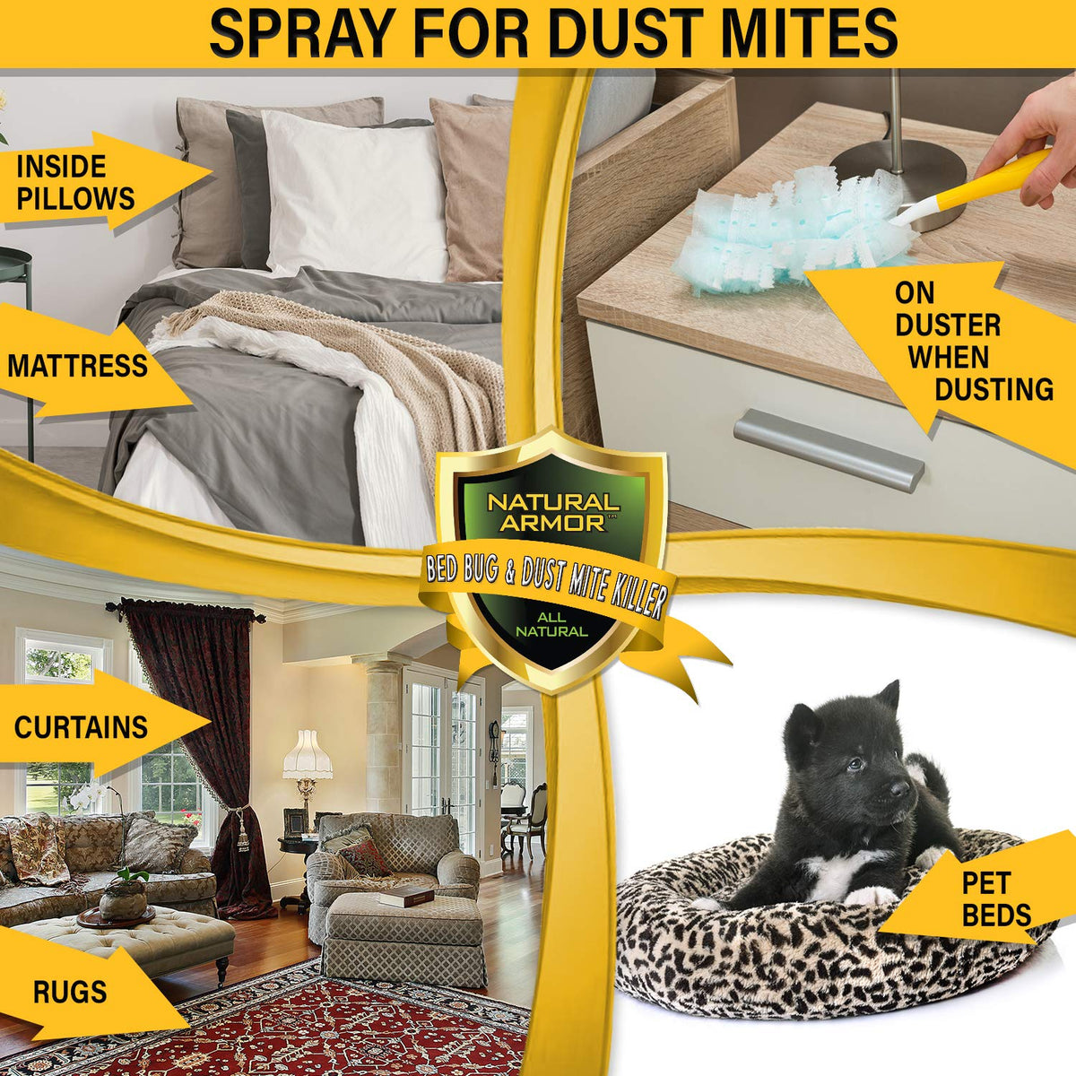 Natural Armor solution safe for pets and kids in busy homes