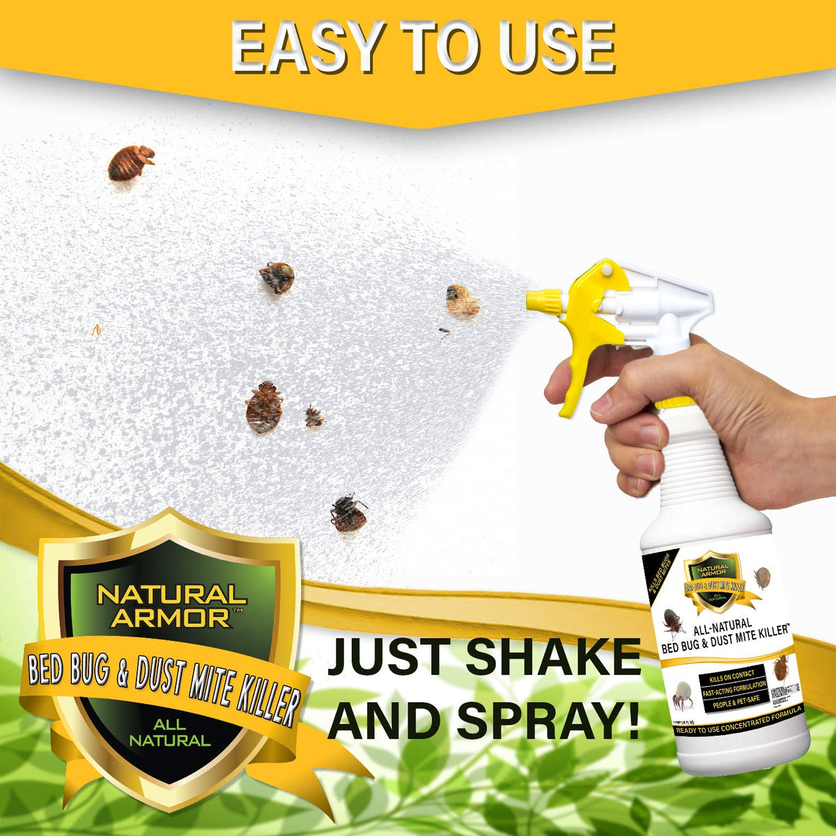 Natural Armor spray's heavy-duty trigger in use for easy coverage
