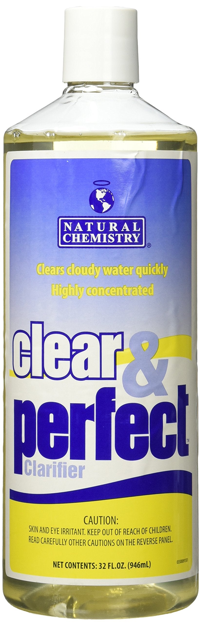 Natural Chemistry Clear and Perfect pool clarifier bottle pour to quickly clear cloudy water