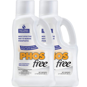 Natural Chemistry Phosfree bottle reduces phosphates for clearer pool water.