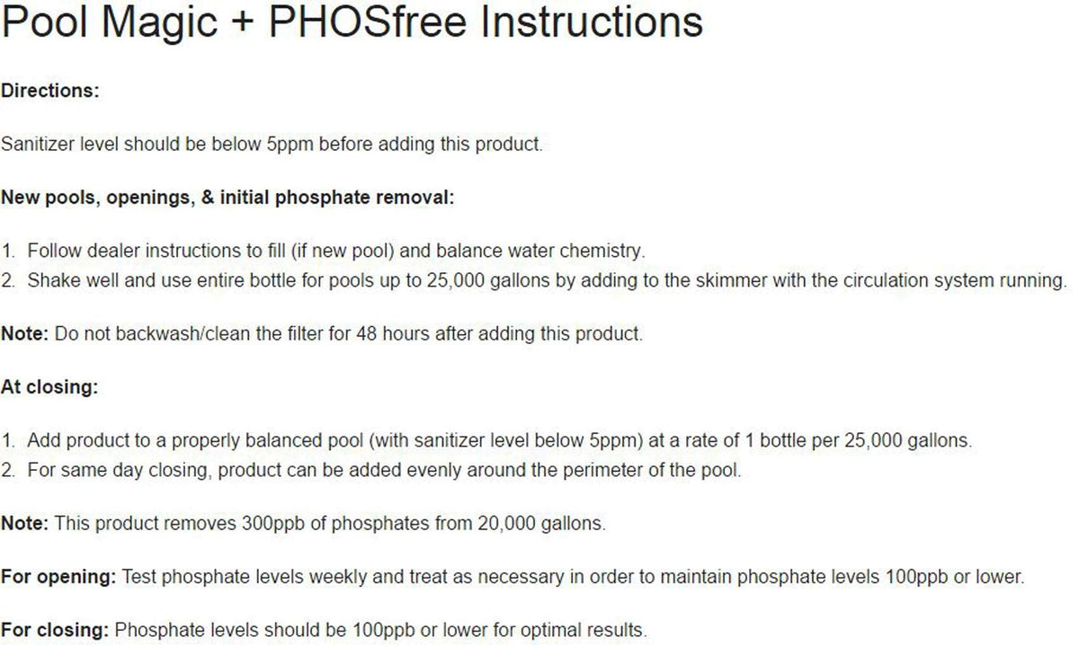 Natural Chemistry Pool Magic + PHOSfree pack shows two containers for seasonal maintenance.