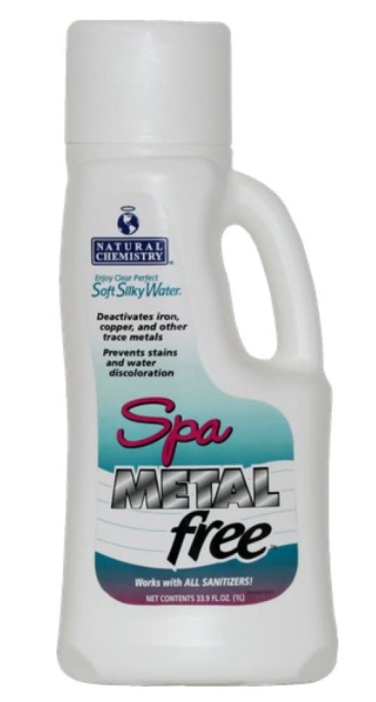 Natural Chemistry Spa Metal Free bottle for weekly spa maintenance prevents staining.