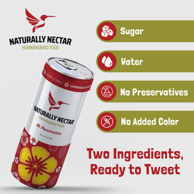 NATURALLY NECTAR no-artificial-dyes label emphasizes natural formula, protecting birds' enjoyment.