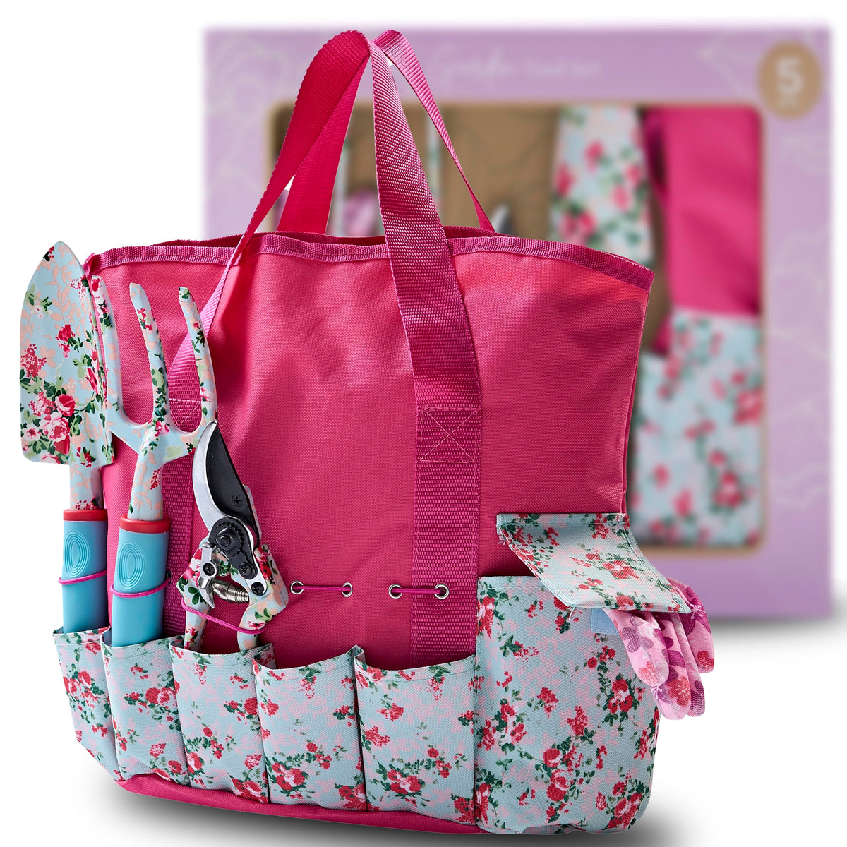 Nature Anywhere garden tool set in a tote for easy organization and daily gardening.