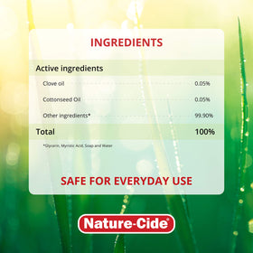 Nature-Cide All Purpose Insecticide kitchen-use scene shows safe home pest control