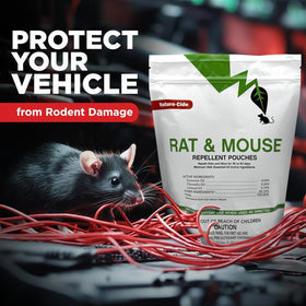 Nature-Cide pouches in a garage demonstrate versatile plant based protection