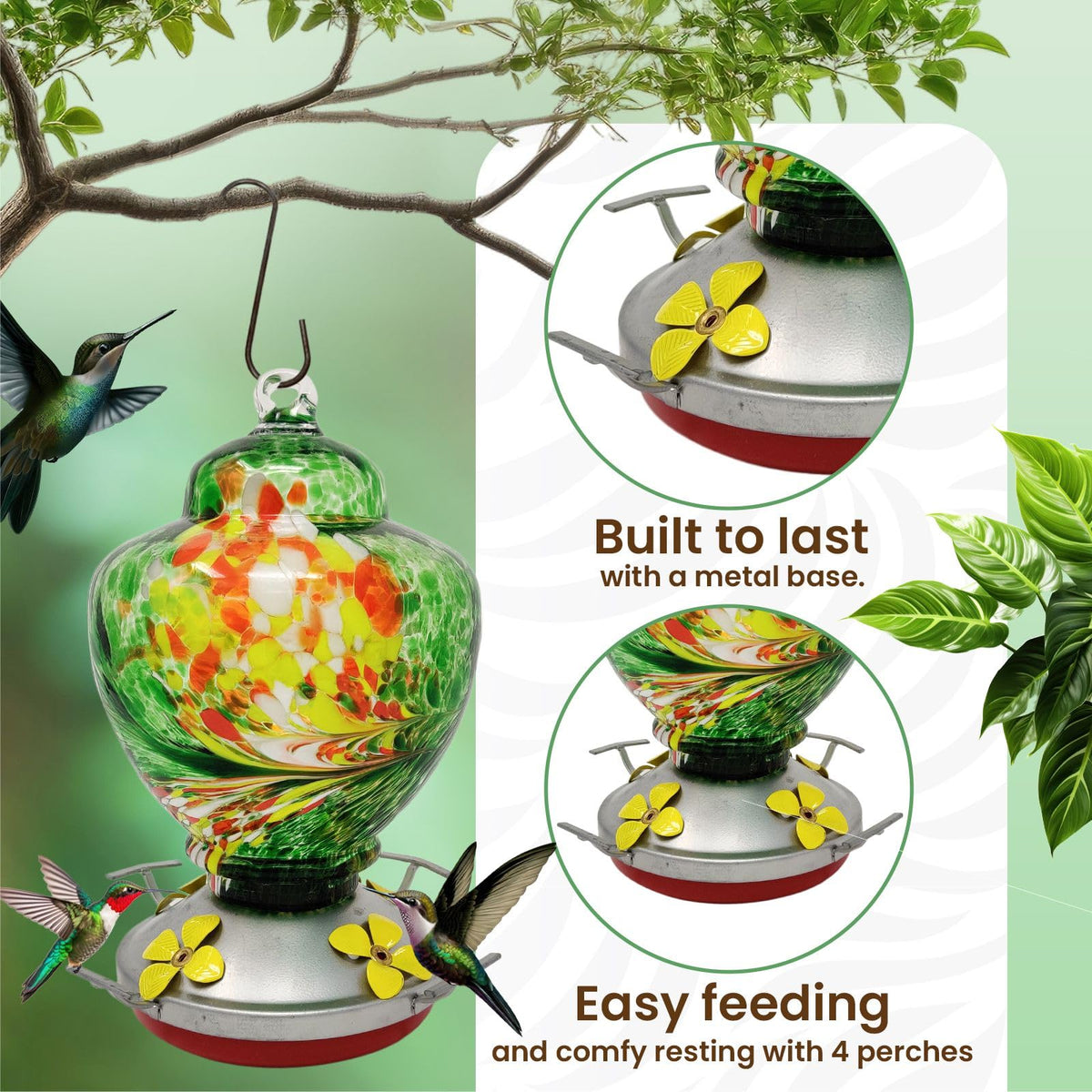 Nature Gear easy-clean feeder helps you maintain a steady nectar supply.