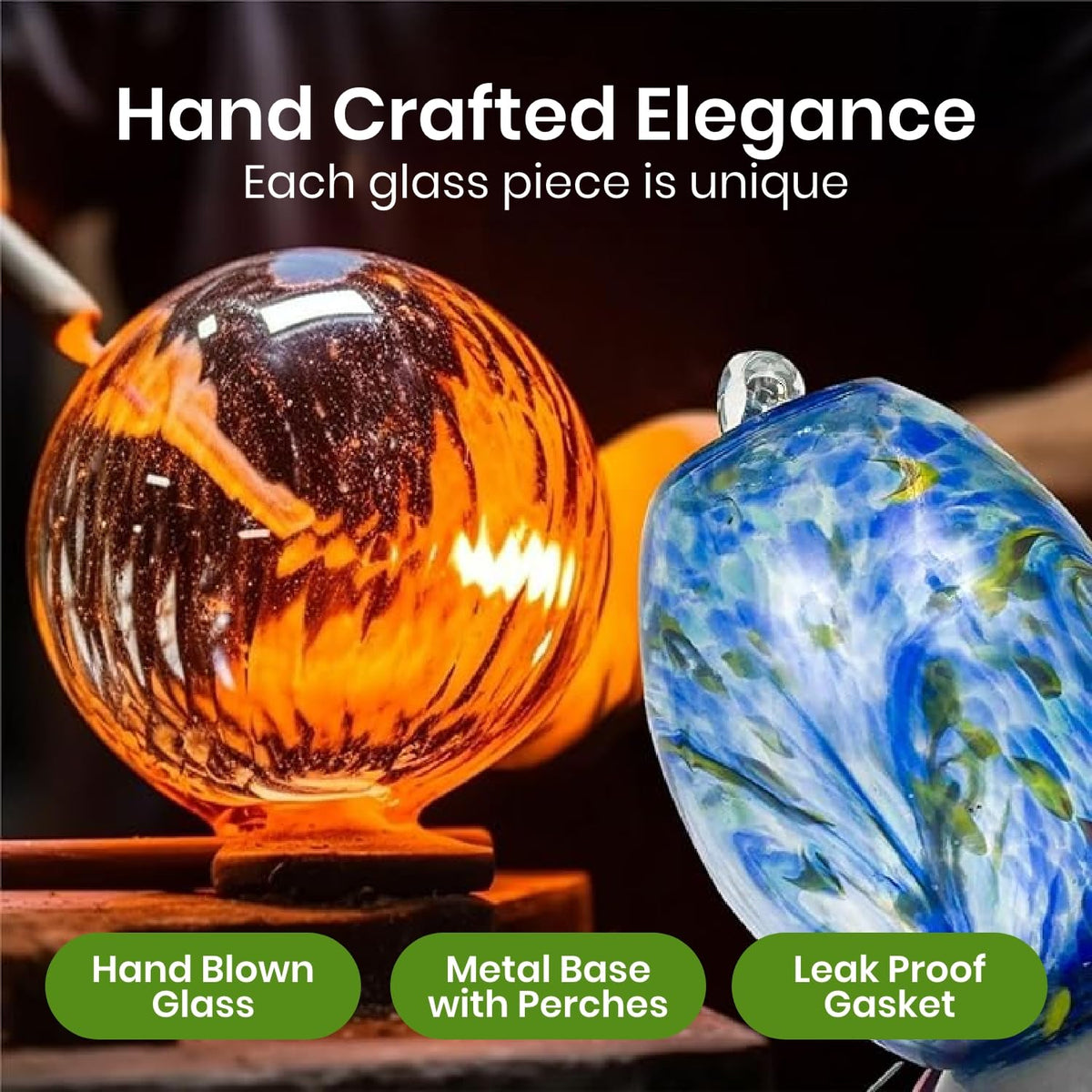 Nature Gear glass hummingbird feeder wide mouth for easy filling and cleaning.