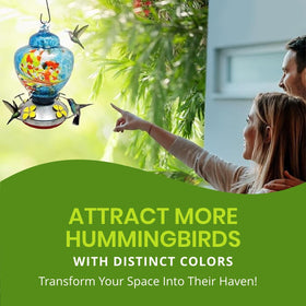 Nature Gear hand-blown glass design adds color and garden movement.