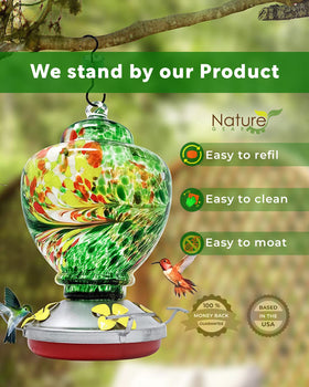 Nature Gear emerald-green glass pairs with garden decor beautifully.