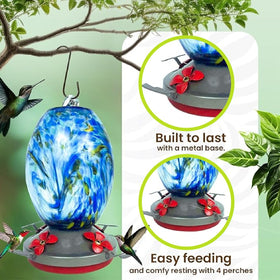 Nature Gear hanging feeder setup with hook and lanyard for flexible placement.