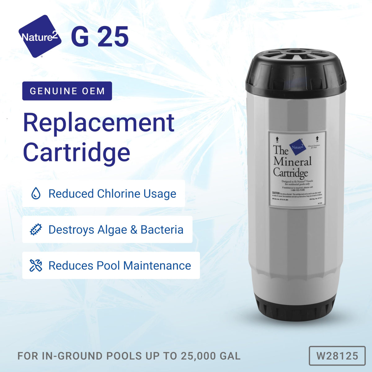 Nature2 G25 mineral close-up W28125 shows natural minerals for water freshness.