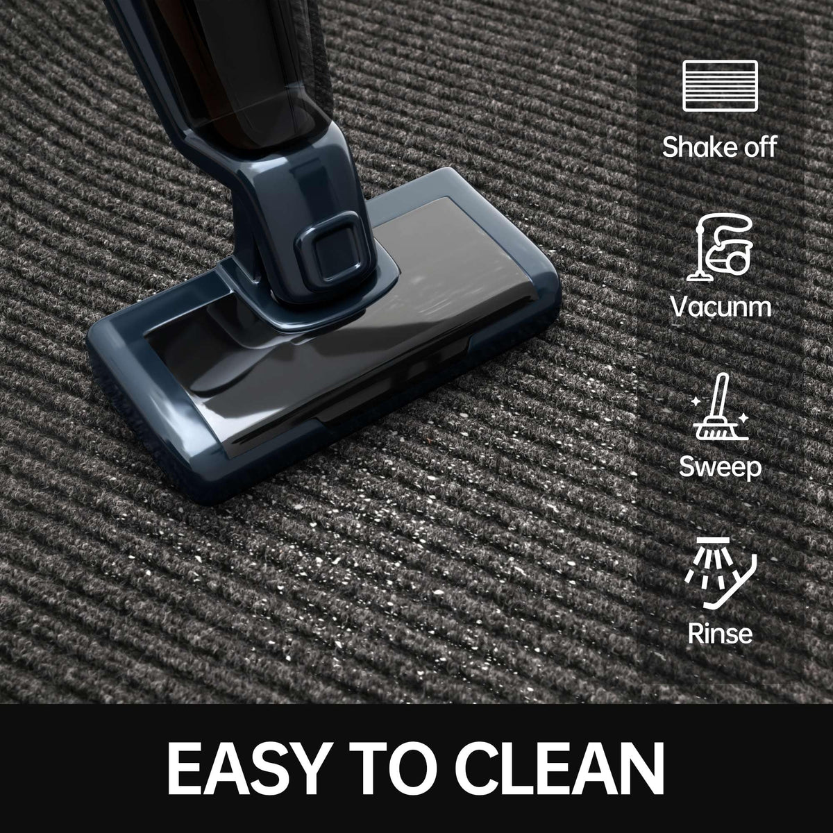 Naturei front door mat durable polyester surface for high-traffic areas.