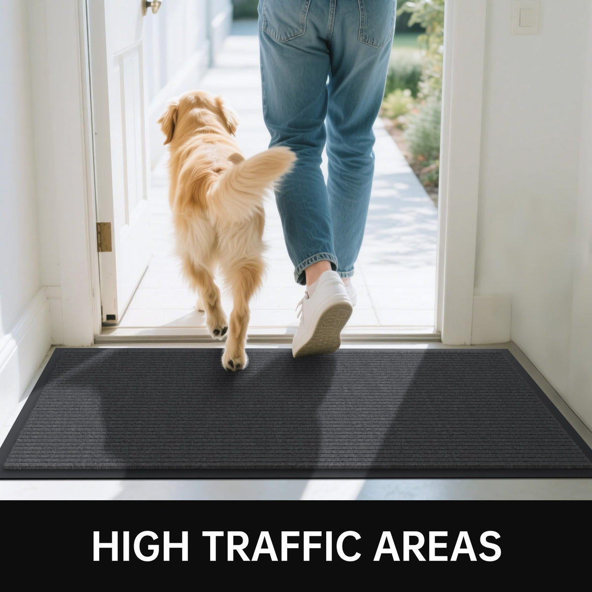 Naturei front door mat suited for indoor outdoor use year-round.
