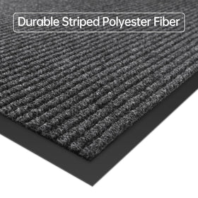 Naturei front door mat showcases low-profile edge preventing door sticking.