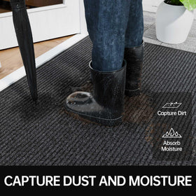 Naturei front door mat with non-slip rubber backing for safety.