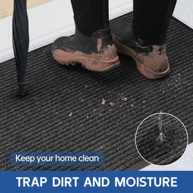 Naturei front door mat low-profile design clears doorway without sticking.