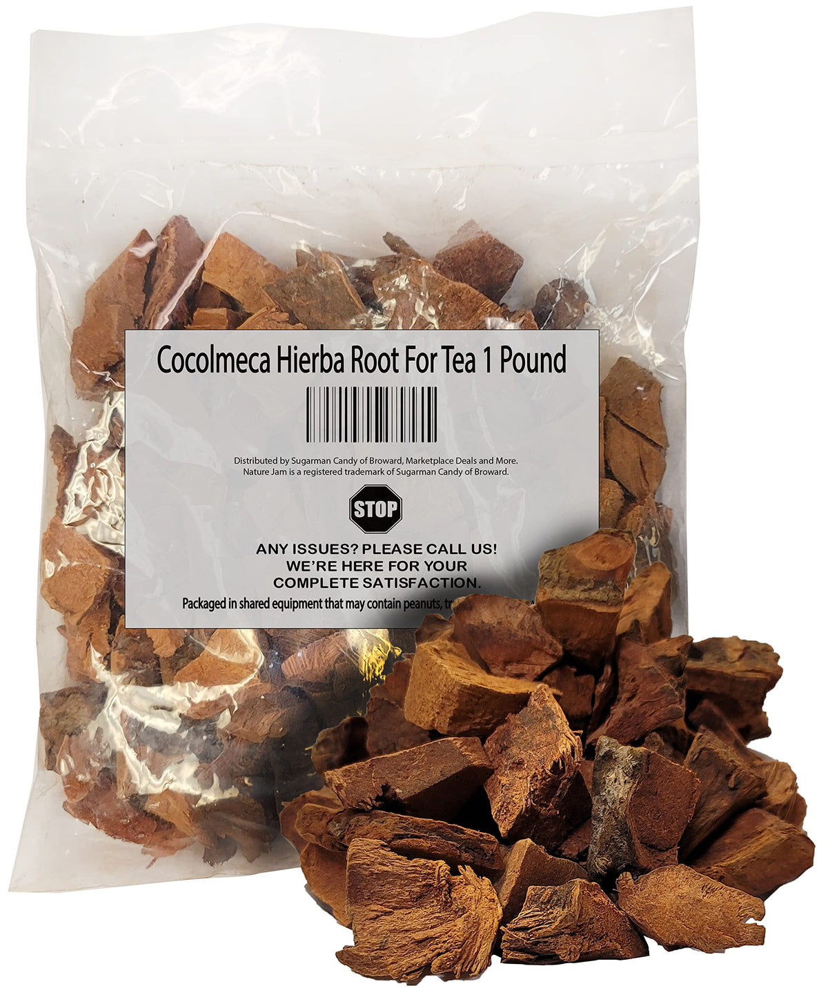 Naturejam Cocolmeca root pieces for tea yield a robust, earthy infusion.