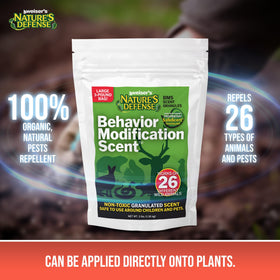 Nature's Defense natural ingredients create a barrier deterring animals without harsh chemicals.